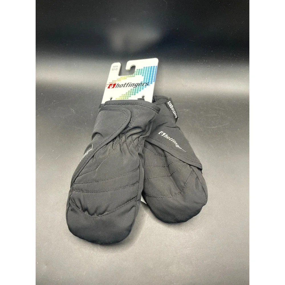Hotfingers Zip N Slide Toddler Mittens Black Size S 1-2 Winter Snow KC206TD
